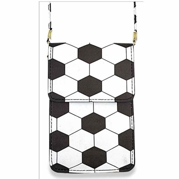 Soccer Patterned Cellphone Crossbody Bag - Picture 1 of 2